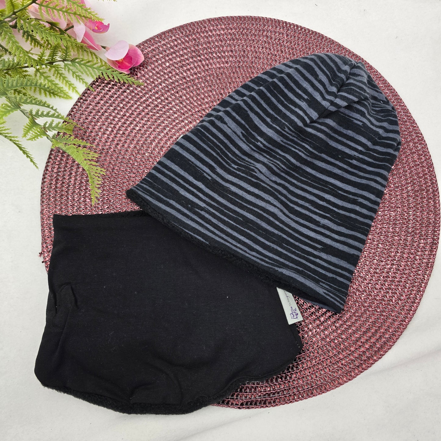 Kids Loop&Mützen SET KU49/50 Schwarze Streifen
