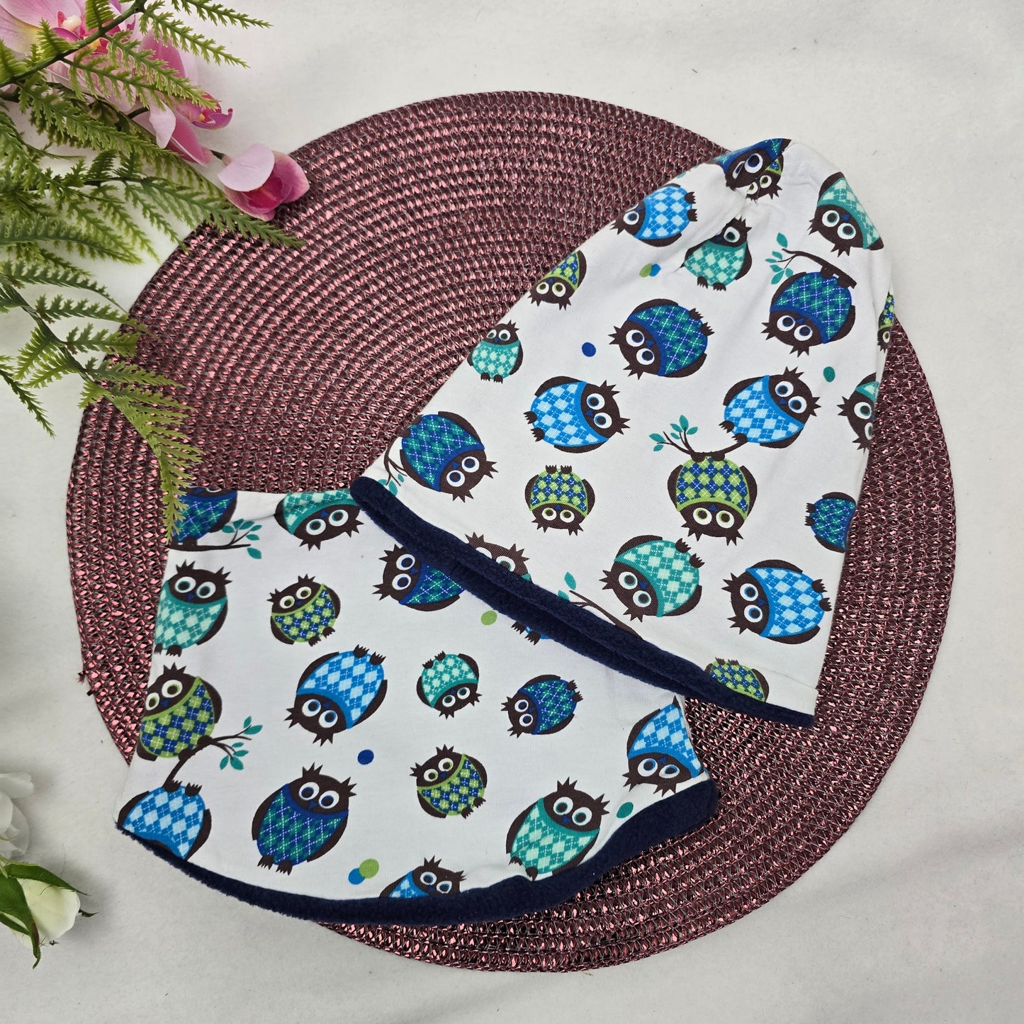 Kids Loop&Mützen SET KU46/48 Eulchen Blau