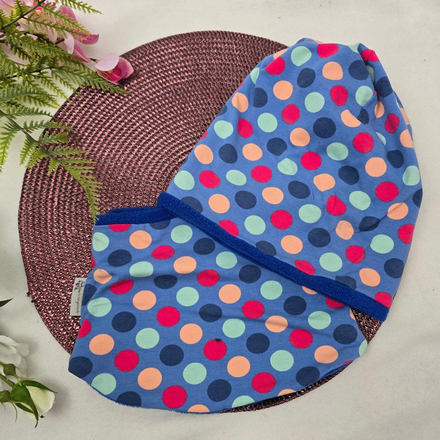 Kids Loop&Mützen SET KU53/54 Punkte blau