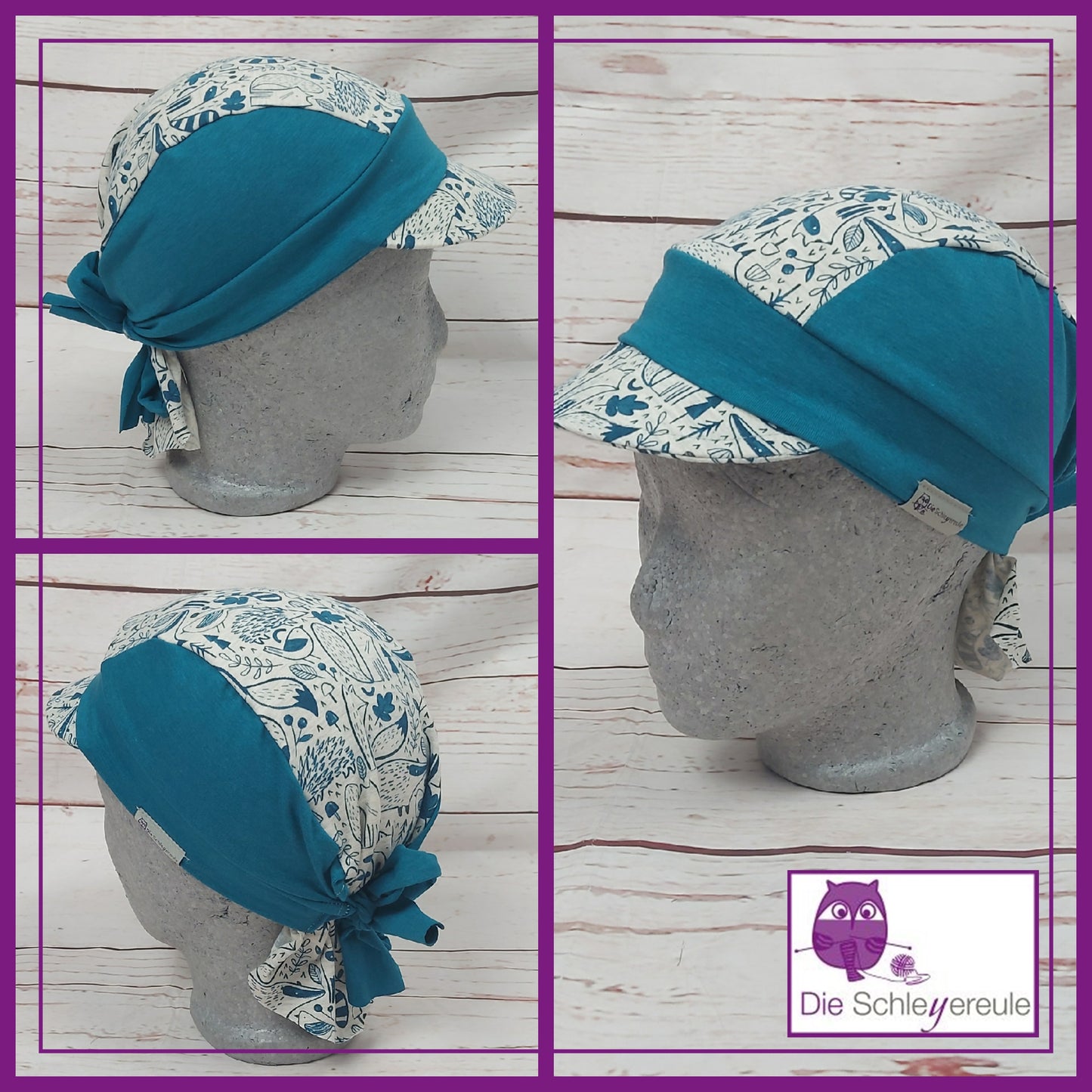 Bandana kleines Schild - Wald grau