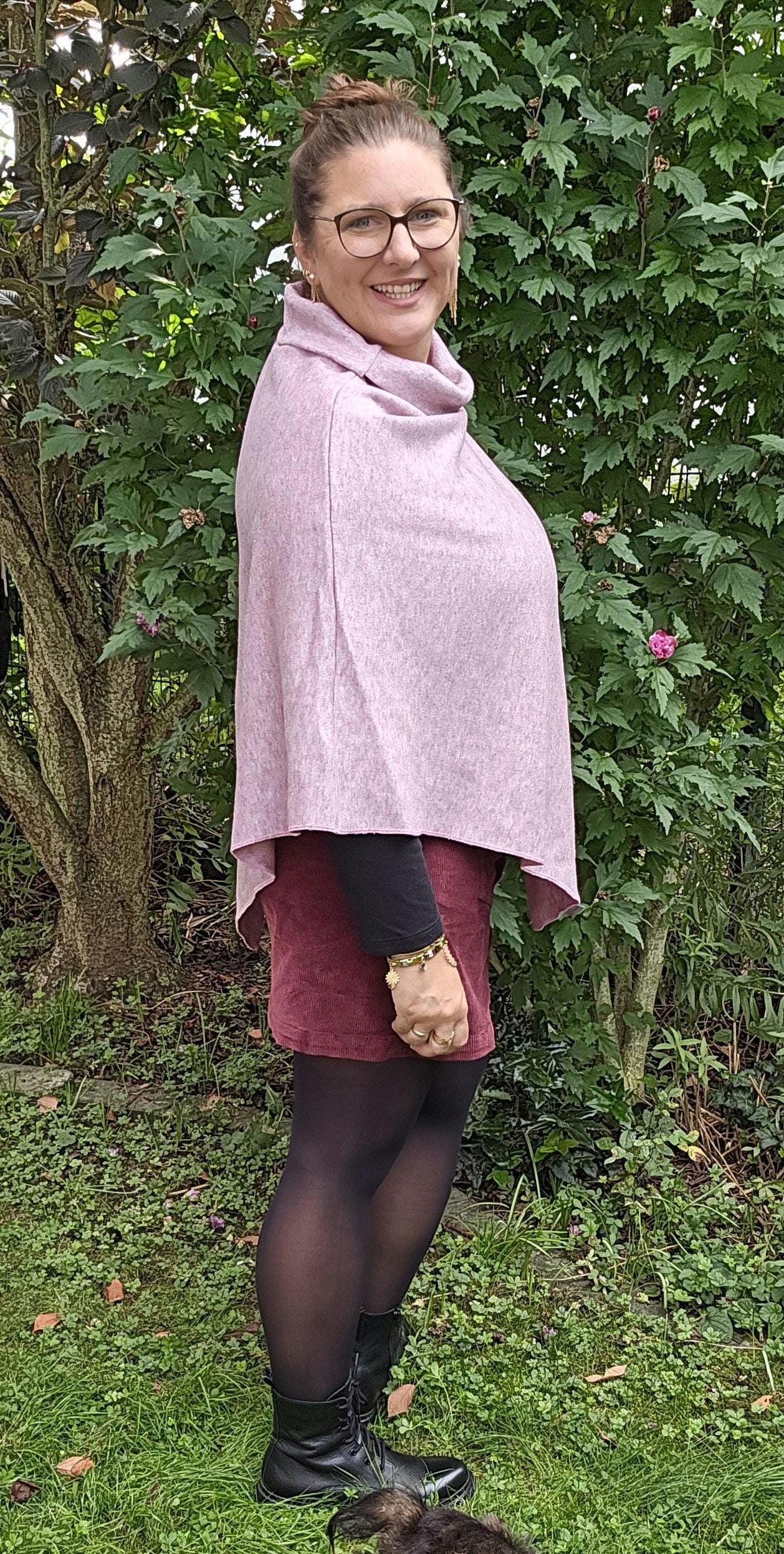 Poncho Damen | Kuschelkollektion | Feinstrick | One Size 32-50 | Strick Freinstrick Cape Umhang Winter Accessoires Handmade
