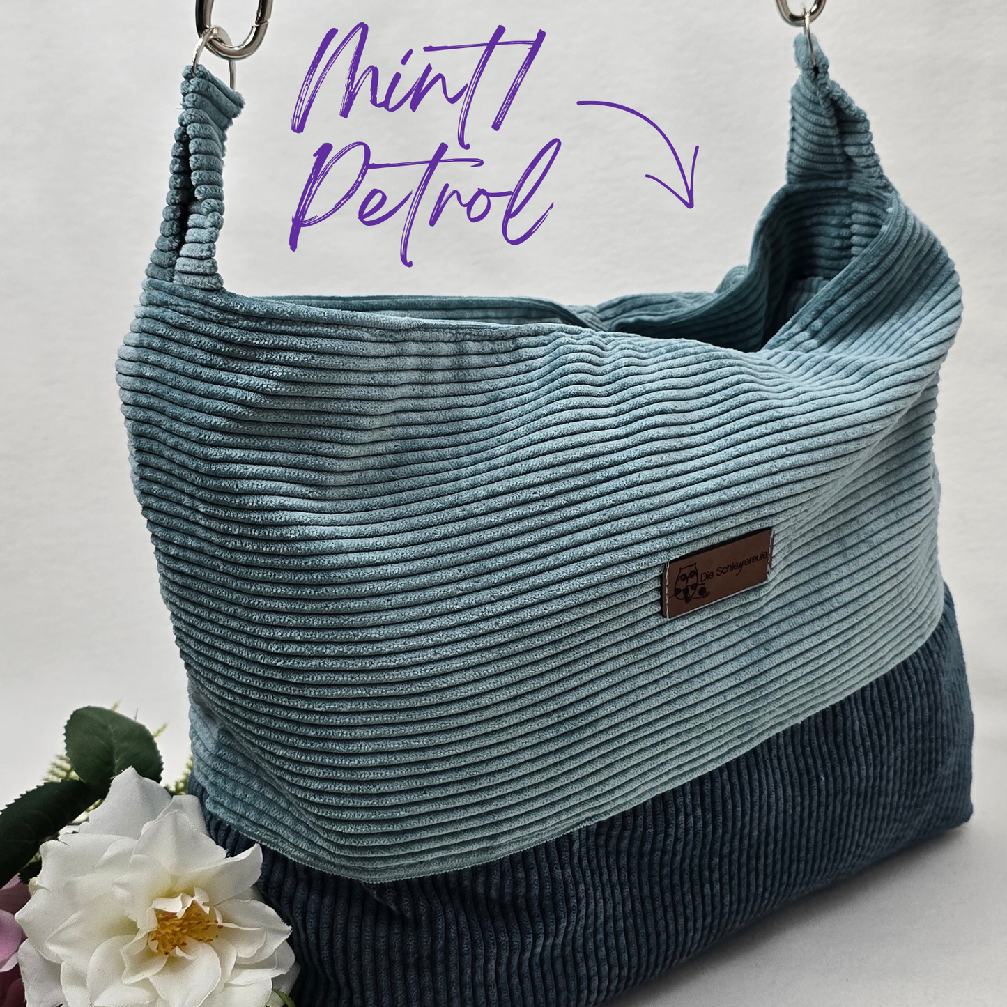 Cord-Handtasche CORDELIA TWIST Handtasche Umhängetasche Feincord Träger Innentasche Außentasche Crossbody