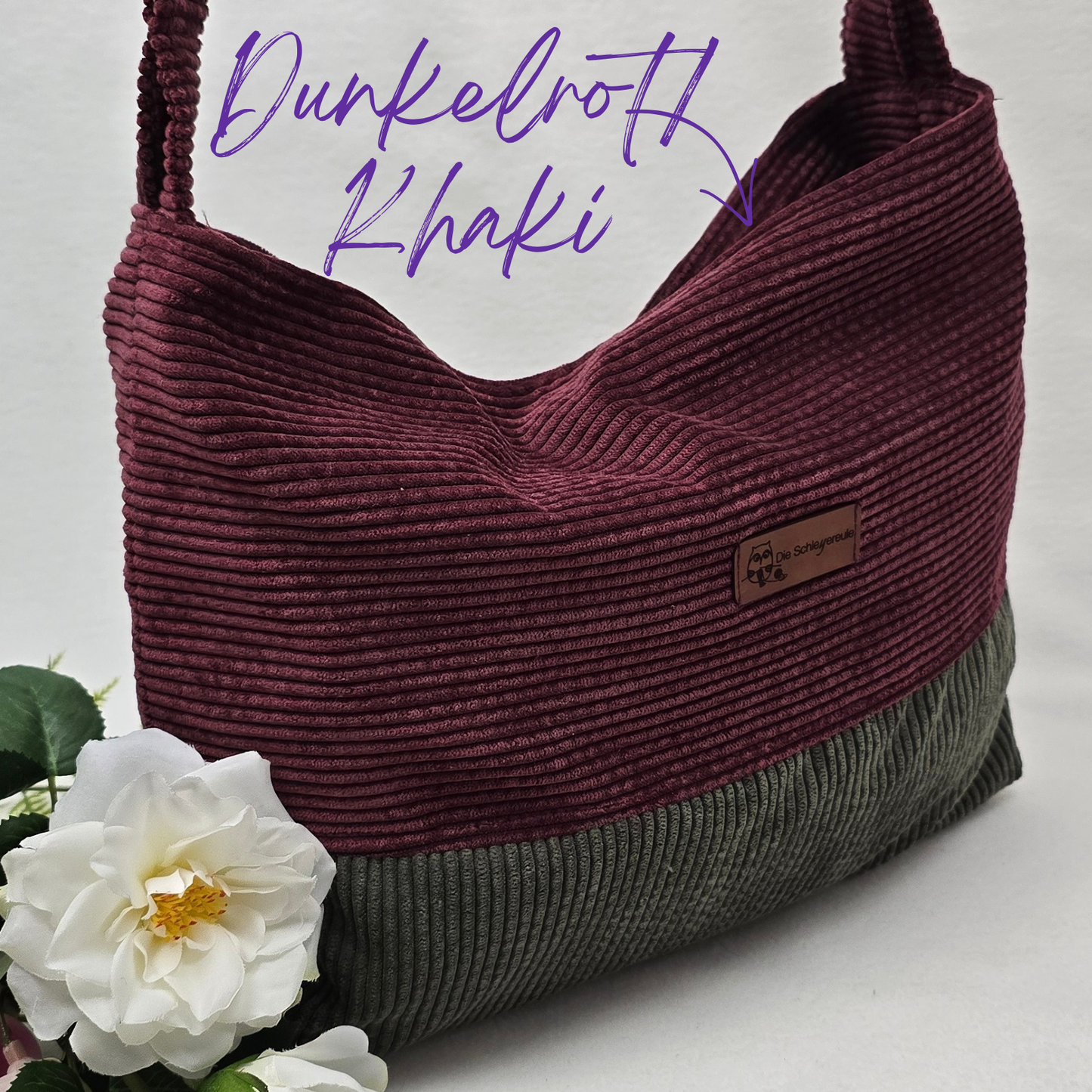 Cord-Handtasche CORDELIA TWIST Handtasche Umhängetasche Feincord Träger Innentasche Außentasche Crossbody