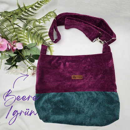 Cord-Handtasche CORDELIA TWIST Handtasche Umhängetasche Feincord Träger Innentasche Außentasche Crossbody