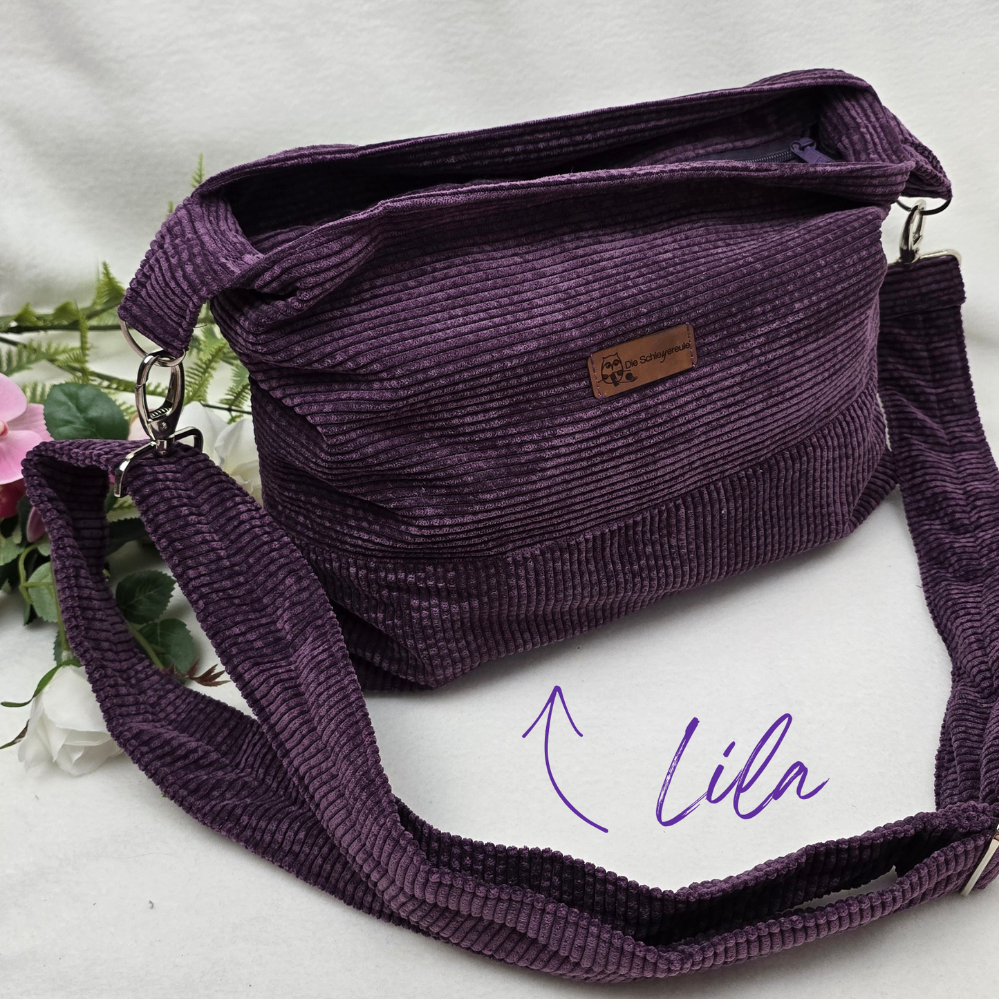Cord-Handtasche CORDELIA TWIST Handtasche Umhängetasche Feincord Träger Innentasche Außentasche Crossbody