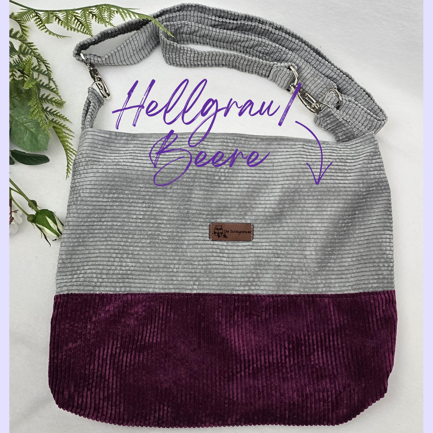 Cord-Handtasche CORDELIA TWIST Handtasche Umhängetasche Feincord Träger Innentasche Außentasche Crossbody