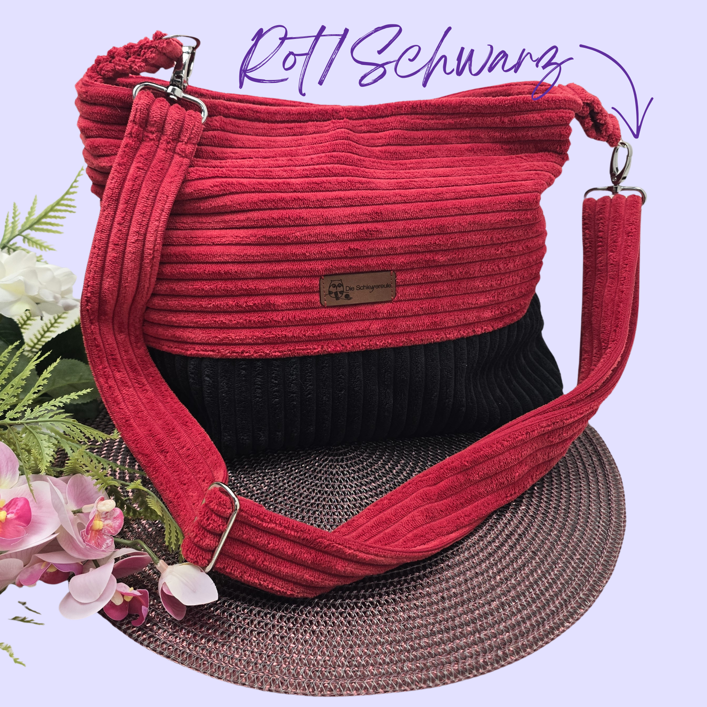 Cord-Handtasche CORDELIA CHUNKY Handtasche Umhängetasche Breitcord Träger längenverstellbar Innentasche Außentasche Crossbody