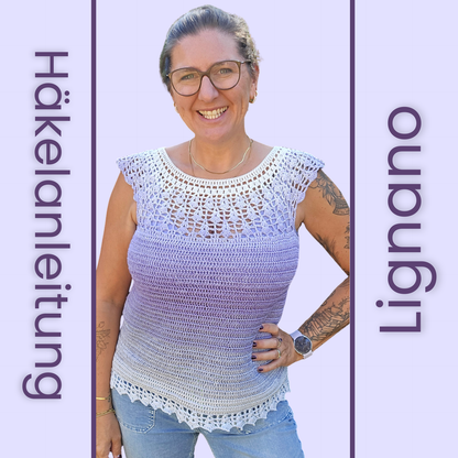 Shirt Lignano – Häkelanleitung mit Häkelschrift und Videotutorials