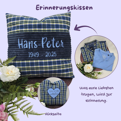 Erinnerungskissen | 40x40 | inkl Reißverschluss und Inlett