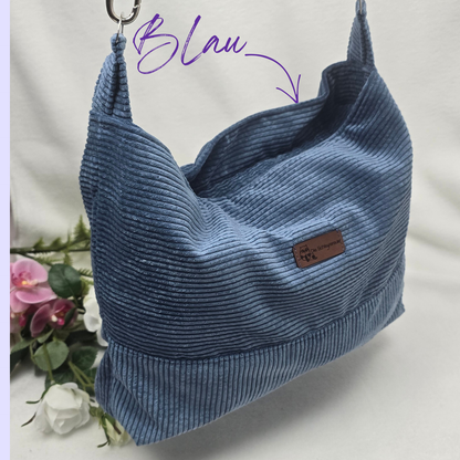 Cord-Handtasche CORDELIA TWIST Handtasche Umhängetasche Feincord Träger Innentasche Außentasche Crossbody