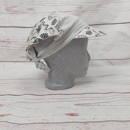 Kopftuch kleines Schild  - Afrika grau
