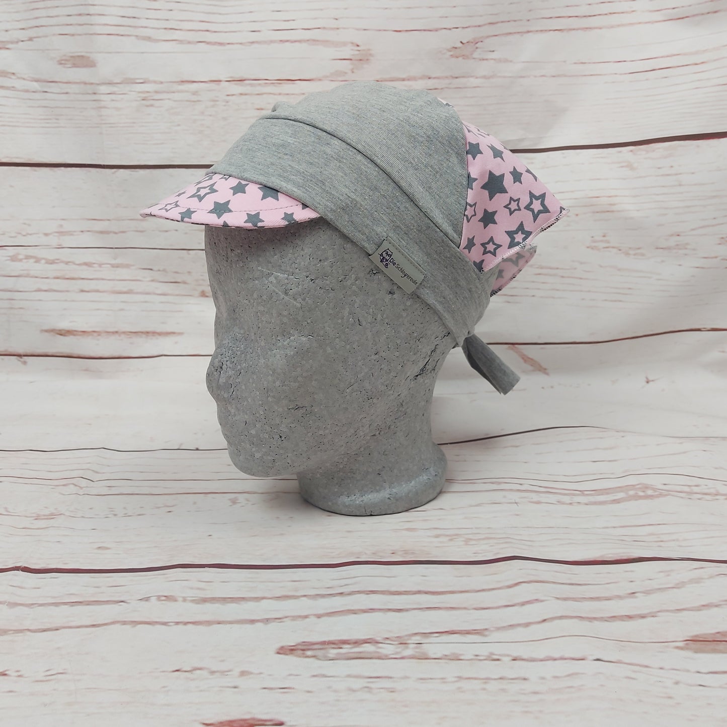 Kopftuch kleines Schild  - Sternchen Rosa