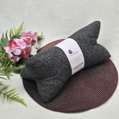 Leseknochen Black Flower | Nackenkissen Nackenrolle Keilkissen Tablethalter Buchstütze Deko waschbar