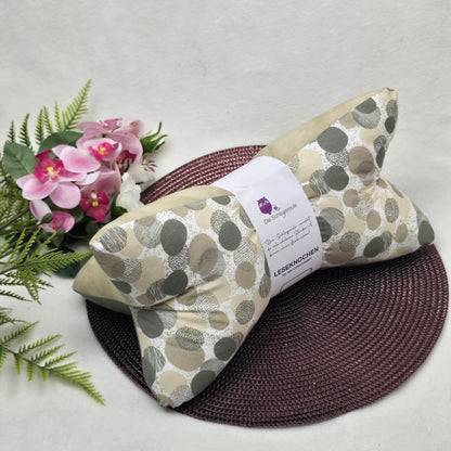 Leseknochen Lovely Dots | Nackenkissen Nackenrolle Kissen Buchstütze Nackenhörnchen Deko waschbar