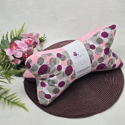 Leseknochen Lovely Dots | Nackenkissen Nackenrolle Kissen Buchstütze Nackenhörnchen Deko waschbar