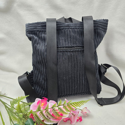 BackBert Handmade – Rucksack aus Cord, Gurt verstellbar, Geschenk für Frauen, Innen- u. Außentasche