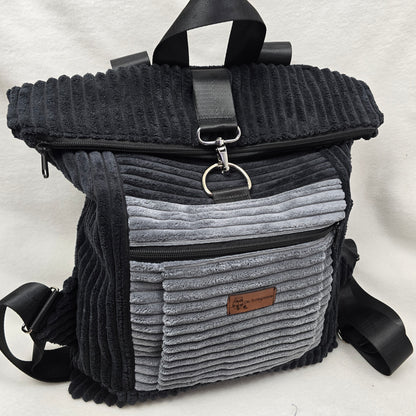 BackBert Handmade – Rucksack aus Cord, Gurt verstellbar, Geschenk für Frauen, Innen- u. Außentasche