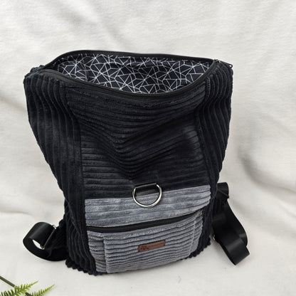 BackBert Handmade – Rucksack aus Cord, Gurt verstellbar, Geschenk für Frauen, Innen- u. Außentasche
