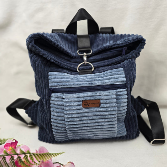 BackBert dunkelblau/rauchblau – Rucksack aus Cord - TESTMODELL Vorgänger-Variante