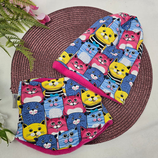 Kids Loop&Mützen SET KU49/50 Miau