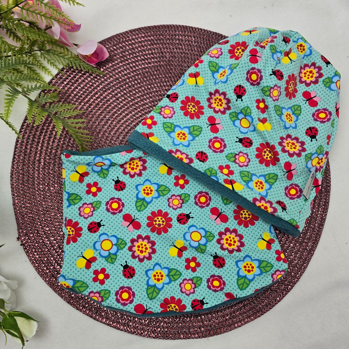 Kids Loop&Mützen SET KU51/52 Blümchen mint