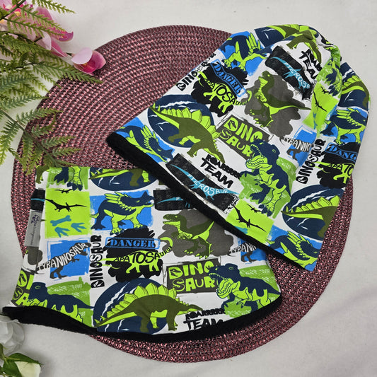 Kids Loop&Mützen SET KU57/58 Dino grün/blau