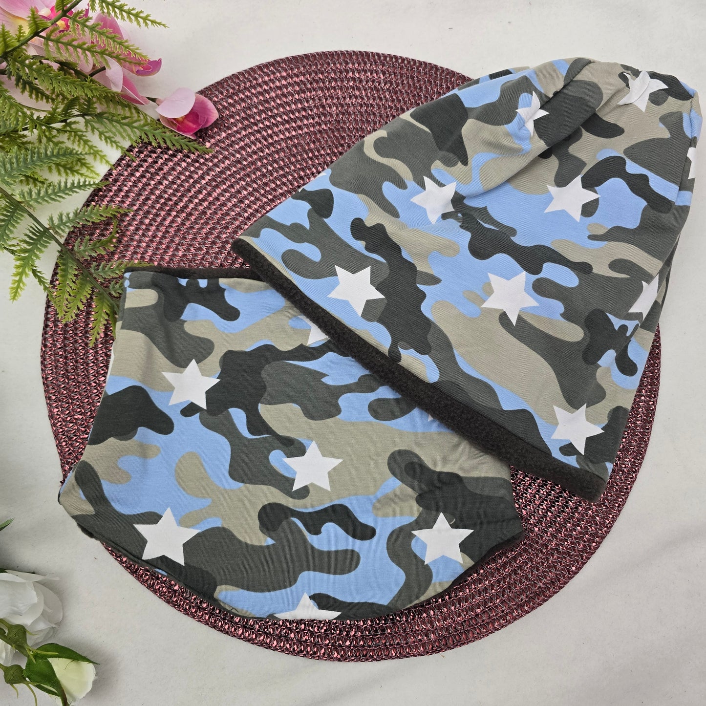 Kids Loop&Mützen SET KU57/58 Army Hellblau