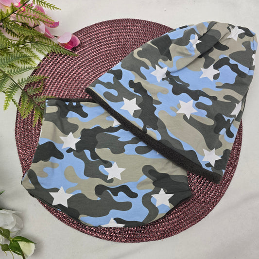 Kids Loop&Mützen SET KU57/58 Army Hellblau