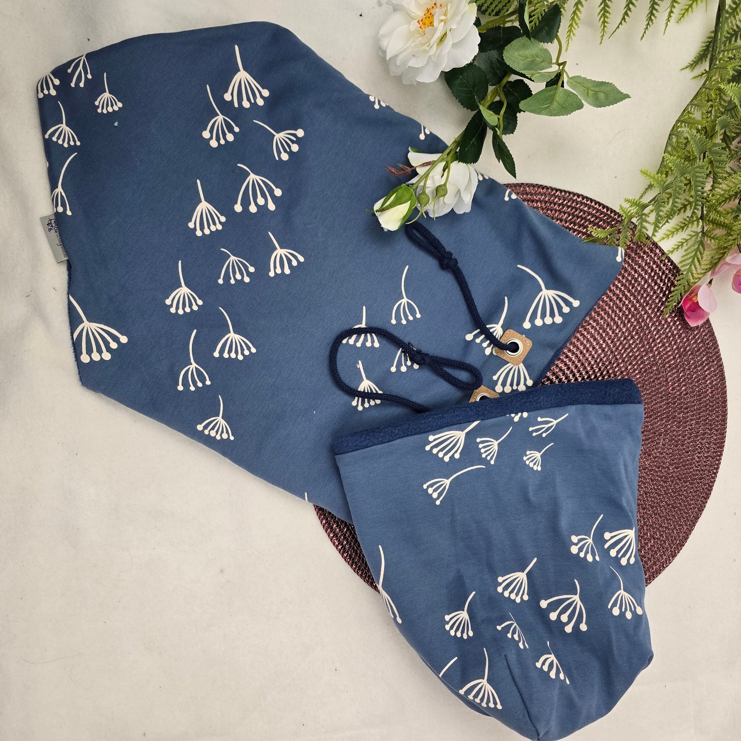 Kuschelset aus Loop & Mütze - Pusteblume - mit Warmen Fleece gefütter