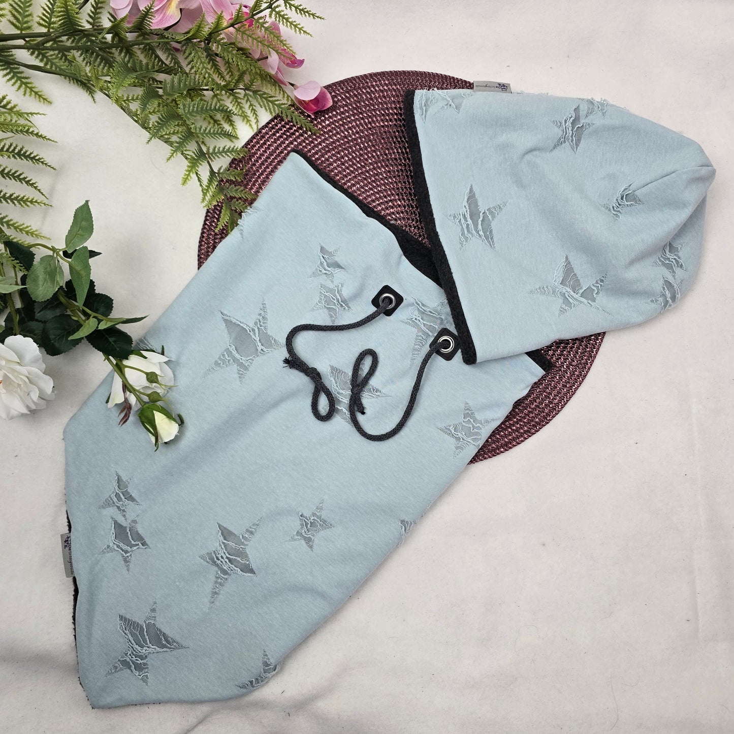 Kuschelset aus Loop & Mütze - Mint Destroyed - mit Warmen Fleece gefütter