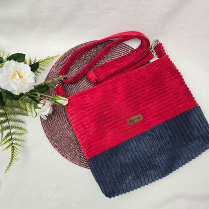 Cord-Handtasche CORDELIA CHUNKY Handtasche Umhängetasche Breitcord Träger längenverstellbar Innentasche Außentasche Crossbody