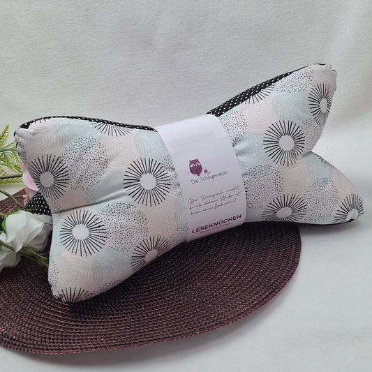Leseknochen Fleur de Soleil | Nackenkissen Nackenrolle Kissen Tablethalter Buchstütze Nackenhörnchen waschbar