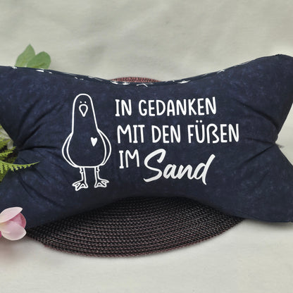 Leseknochen Küstenliebe | Nackenkissen Nackenrolle Kissen Tablethalter Buchstütze Nackenhörnchen Deko waschbar