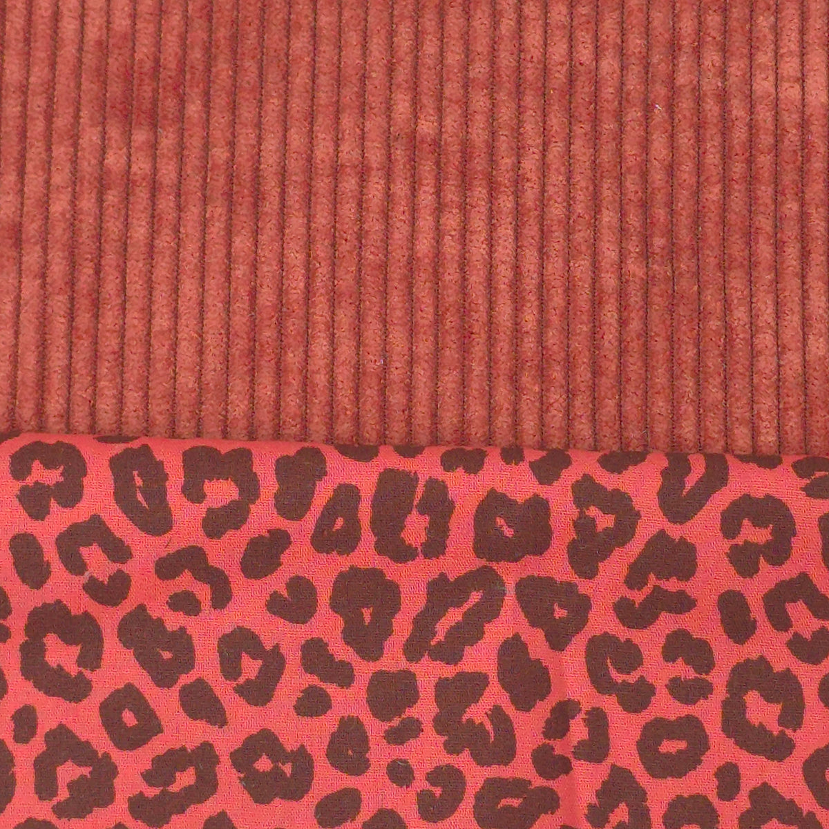 Cord Terracotta mit Kombistoff