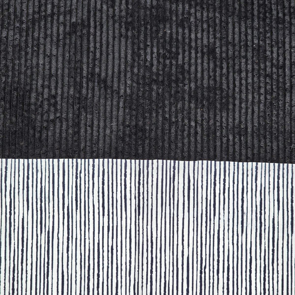 Cord Schwarz mit Kombistoff