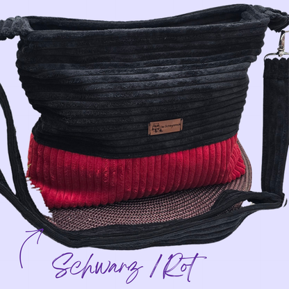 Cord-Handtasche CORDELIA CHUNKY Handtasche Umhängetasche Breitcord Träger längenverstellbar Innentasche Außentasche Crossbody