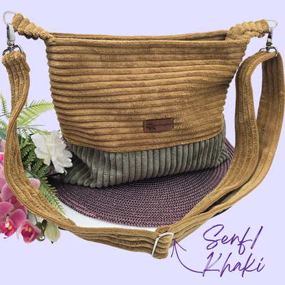 Cord-Handtasche CORDELIA CHUNKY Handtasche Umhängetasche Breitcord Träger längenverstellbar Innentasche Außentasche Crossbody