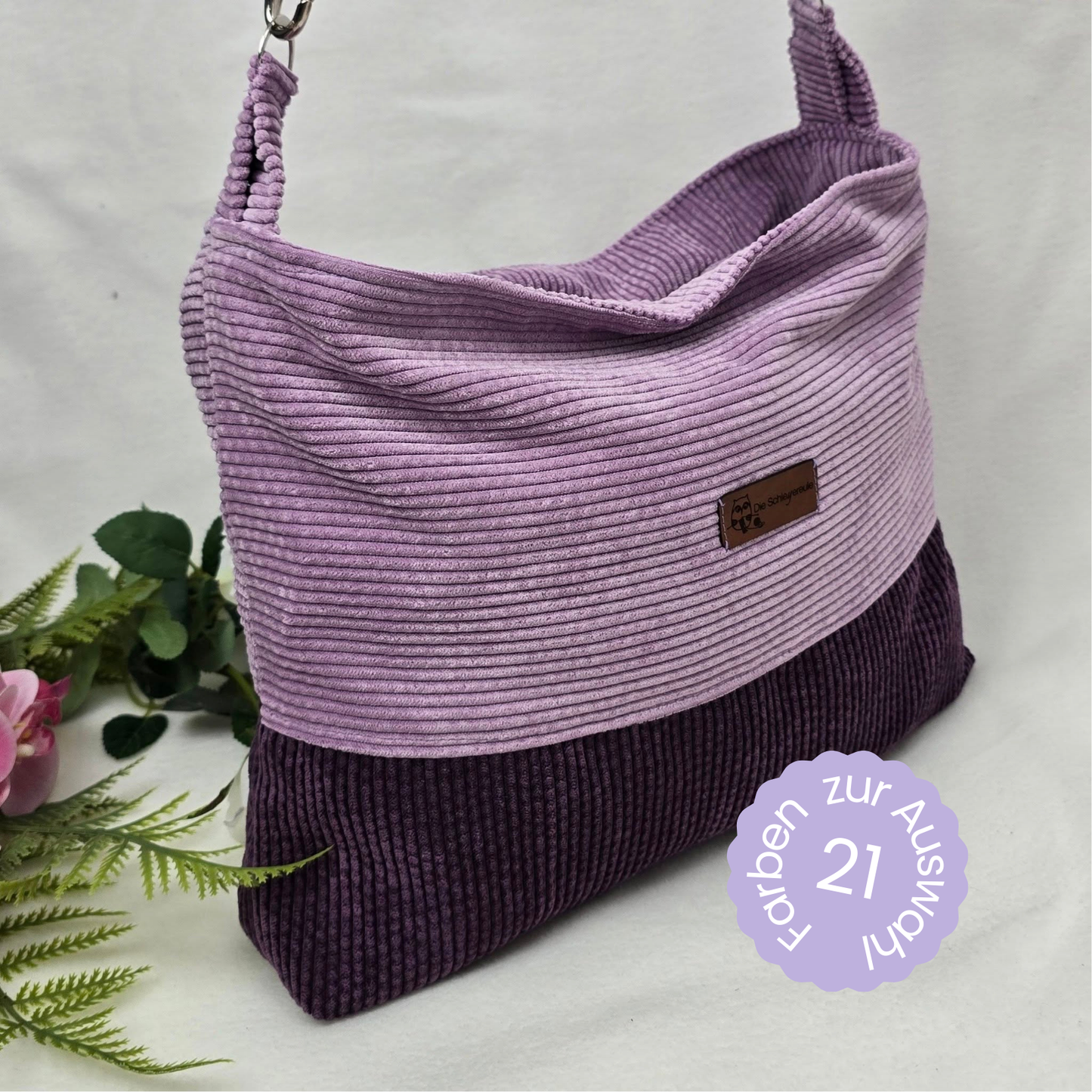 Cord-Handtasche CORDELIA TWIST Handtasche Umhängetasche Feincord Träger Innentasche Außentasche Crossbody
