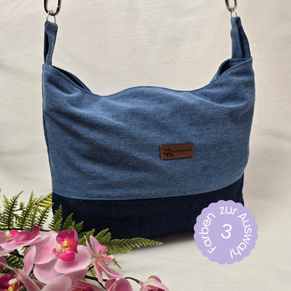Jeans-Handtasche JEANNY Handtasche Umhängetasche Jeans Jeanstasche längenverstellbarer Träger Innentasche Außentasche Crossbody