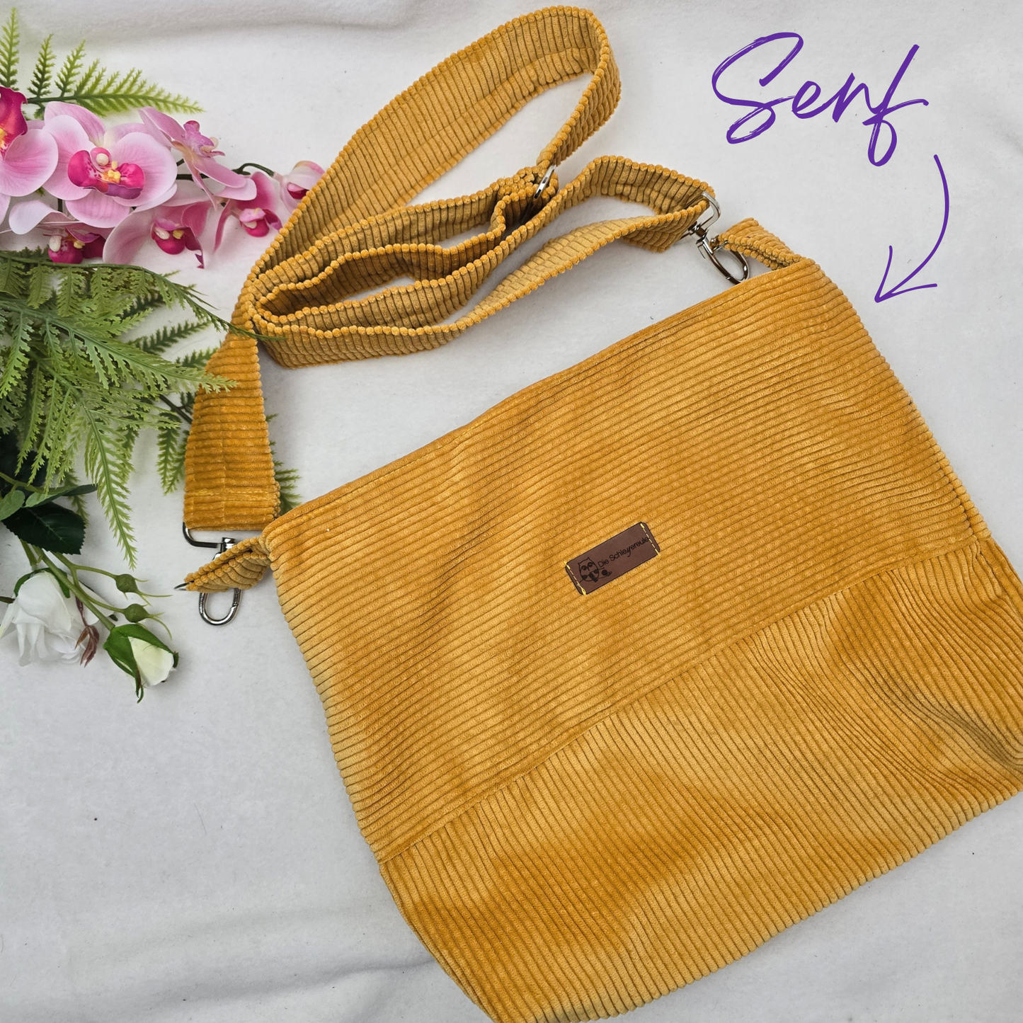 Cord-Handtasche CORDELIA TWIST Handtasche Umhängetasche Feincord Träger Innentasche Außentasche Crossbody
