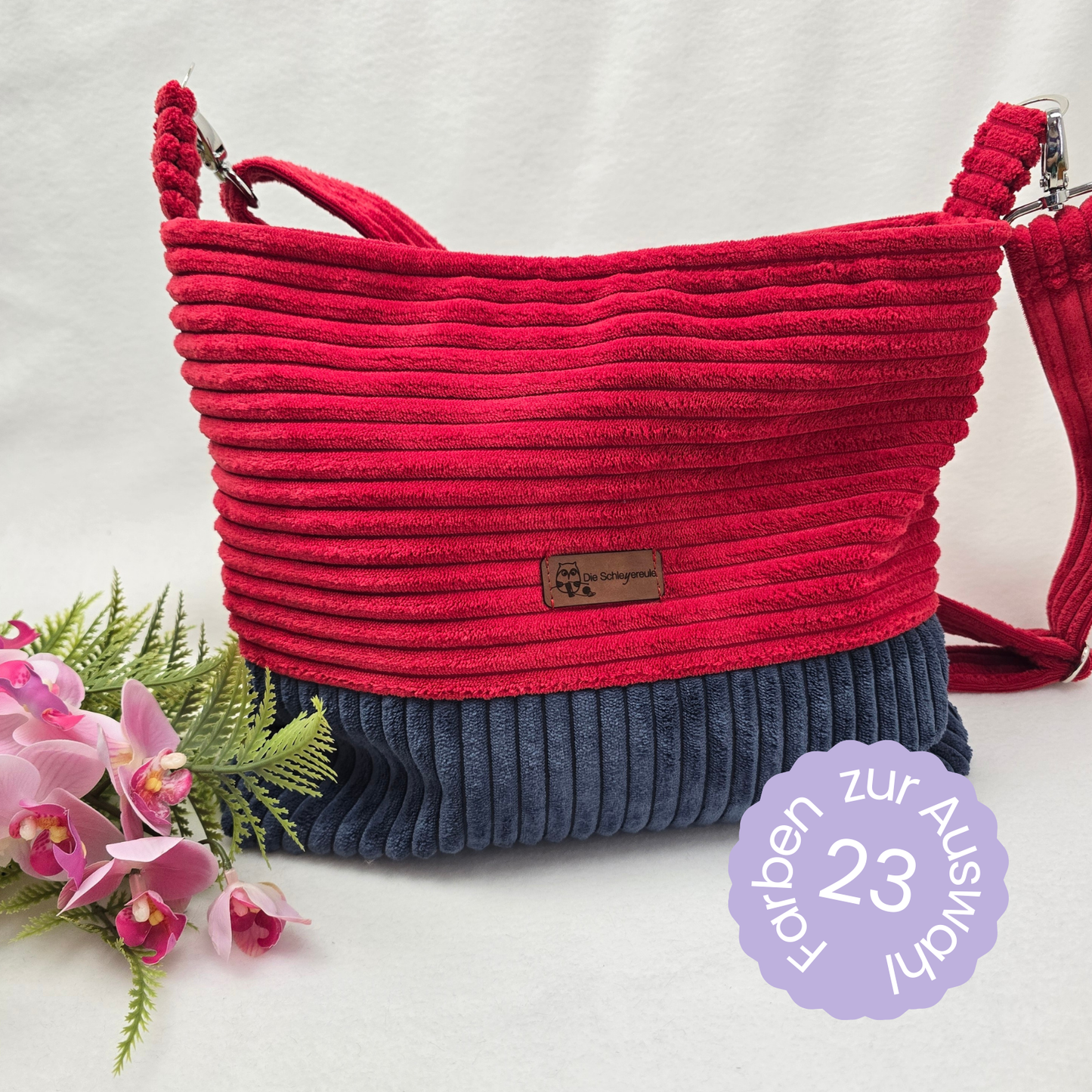 Cord-Handtasche CORDELIA CHUNKY Handtasche Umhängetasche Breitcord Träger längenverstellbar Innentasche Außentasche Crossbody