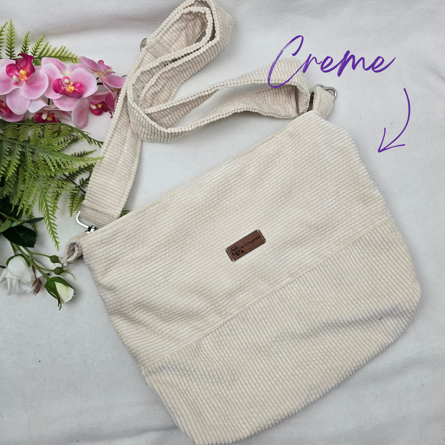 Cord-Handtasche CORDELIA TWIST Handtasche Umhängetasche Feincord Träger Innentasche Außentasche Crossbody