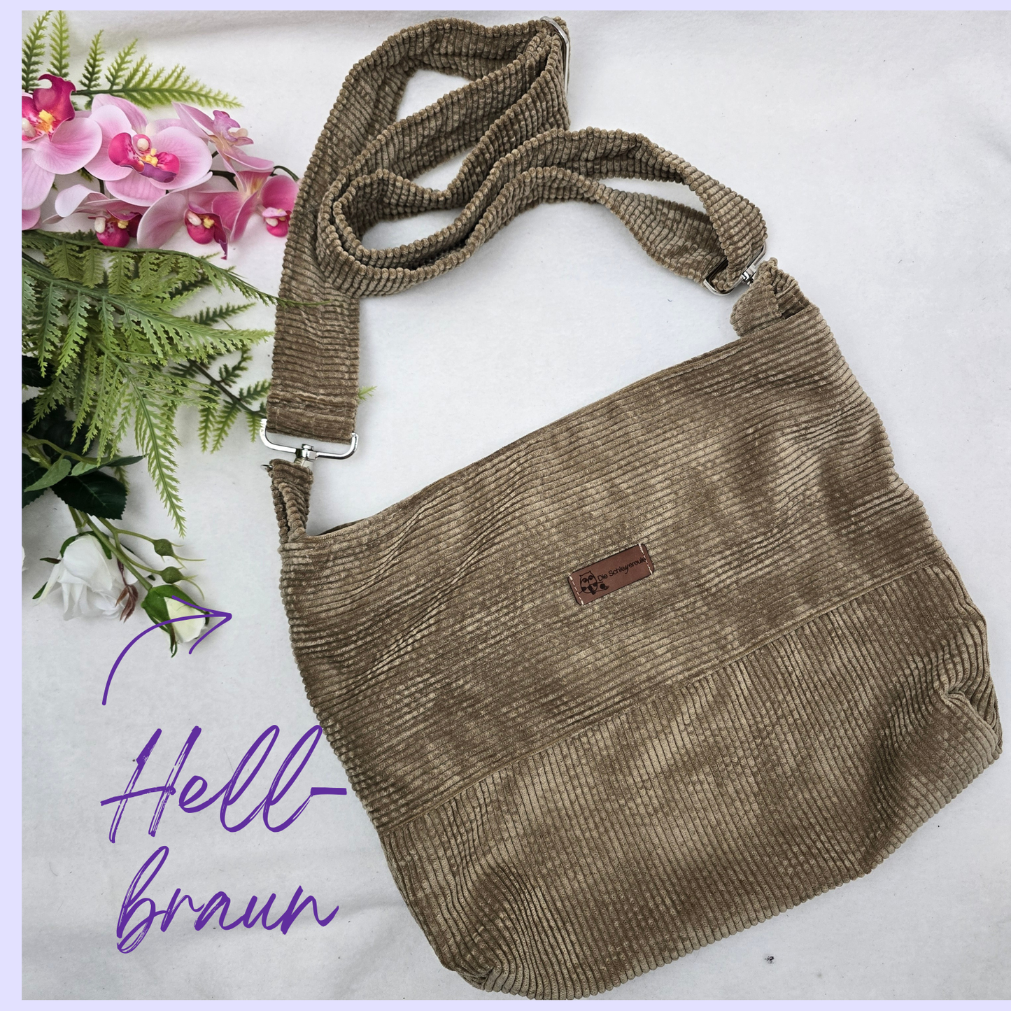 Cord-Handtasche CORDELIA TWIST Handtasche Umhängetasche Feincord Träger Innentasche Außentasche Crossbody