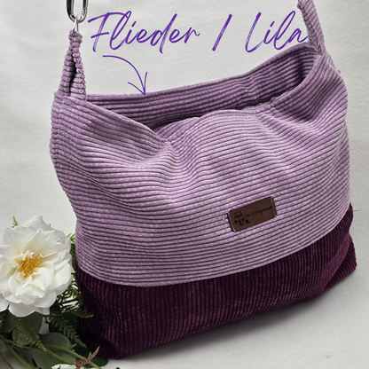 Cord-Handtasche CORDELIA TWIST Handtasche Umhängetasche Feincord Träger Innentasche Außentasche Crossbody