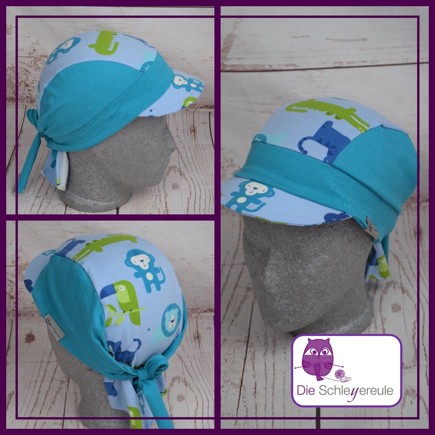 Bandana kleines Schild  - Jungle Blau