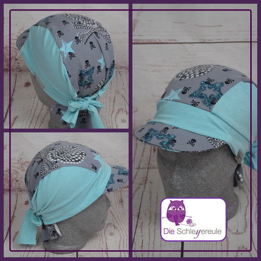 Bandana kleines Schild  - Skulls mint