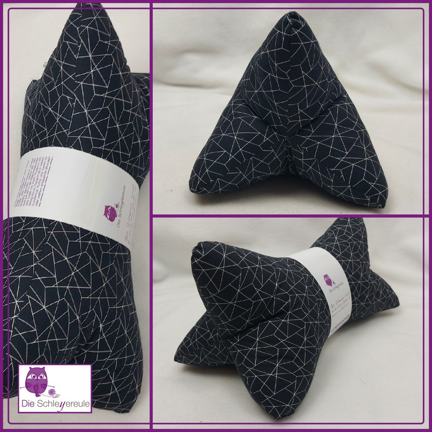 Leseknochen Origami | Nackenkissen Nackenrolle Kissen Buchstütze Nackenhörnchen Deko waschbar