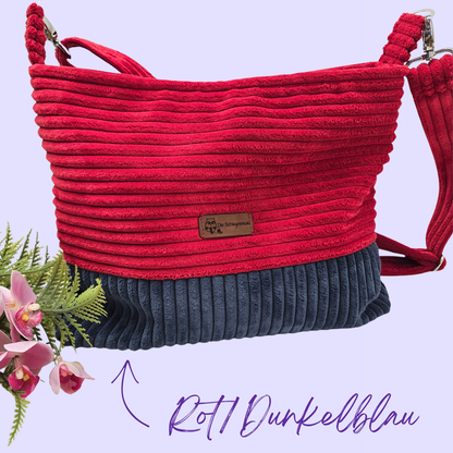 Cord-Handtasche CORDELIA CHUNKY Handtasche Umhängetasche Breitcord Träger längenverstellbar Innentasche Außentasche Crossbody