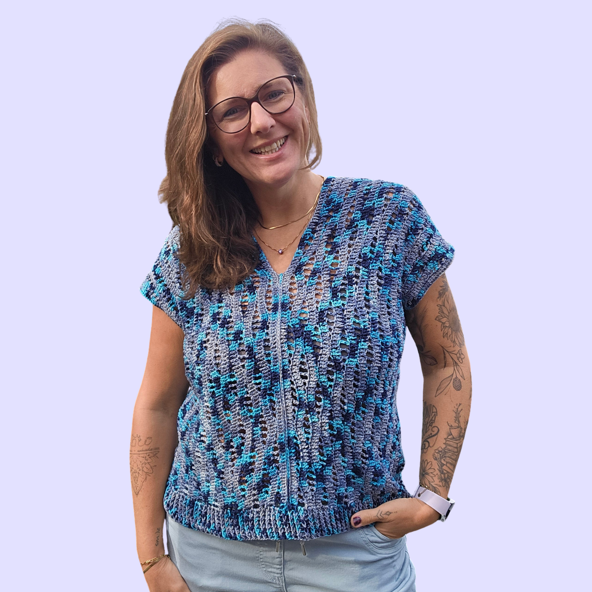 Häkelanleitung Shirt Waterkant | Lang-und Kurzarm-Variante PLUS Weste | mit Häkelschrift und Videotutorials