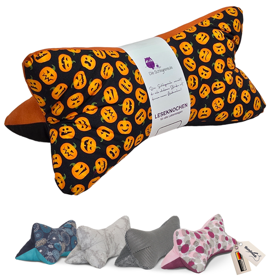 Leseknochen Pumpkin | Nackenkissen Nackenrolle Kissen Tablethalter Buchstütze Nackenhörnchen waschbar